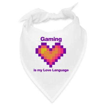 Gaming is my Love Language Heart, Gamer - Bandana - Weiß - Vorne