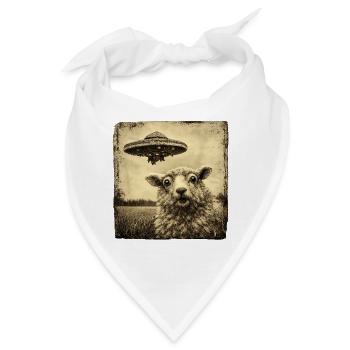 UFO Besuch auf der Weide - Bandana - Weiß - Vorne