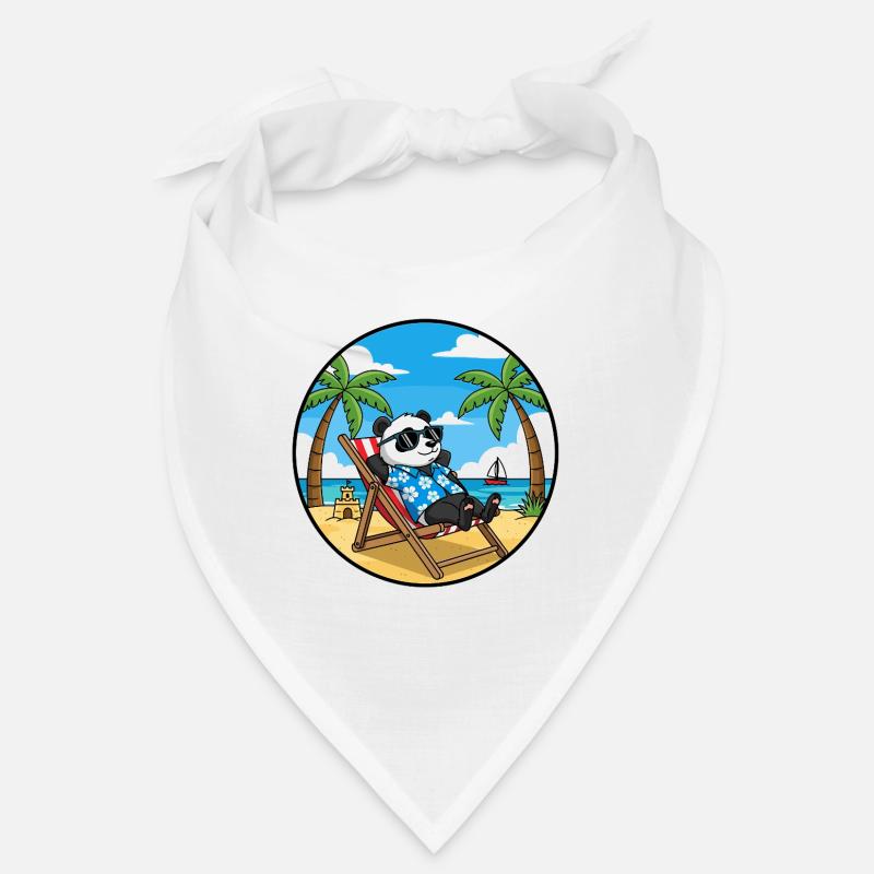 Ambiance estivale de vacances à Panda Beach Cool Bandana