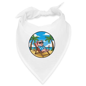Cool Pig Beach Vacation Summer Vibes - Bandana - Weiß - Vorne