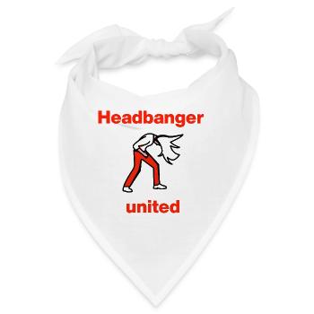 Headbanger United – Rock hart! Mosh, Metal - Bandana - Weiß - Vorne