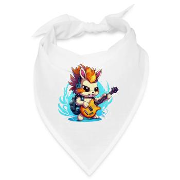 Gitarrenheld Igel mit Amp - Bandana - Weiß - Vorne