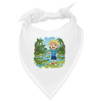 Bouno der Abenteurer im Krokodil-Sumpf - Bandana - Weiß - Vorne