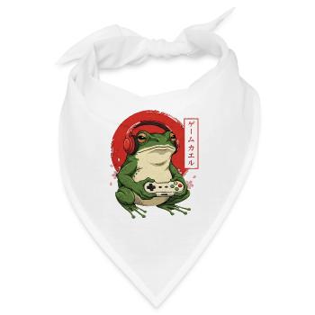 Japanischer Retro-Gamer-Frosch - Bandana - Weiß - Vorne