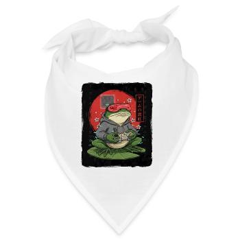 Retro-Gamer-Frosch im Hoodie - Bandana - Weiß - Vorne