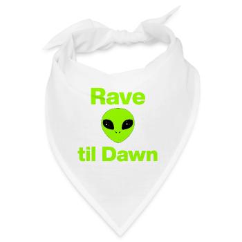 Rave til Dawn – Alien Party! Mayday, EDM - Bandana - Weiß - Vorne