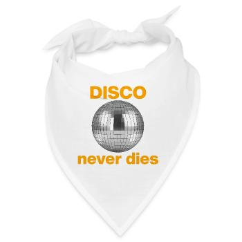 Disco never dies: Glitzer-Power! Discokugel - Bandana - Weiß - Vorne