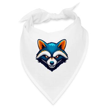 Fierce Raccoon Esports Maskottchen-Logo - Bandana - Weiß - Vorne