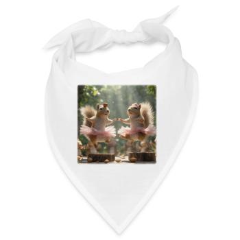 Ballett Eichhörnchen im Tutu mit Eicheln - Bandana - Weiß - Vorne