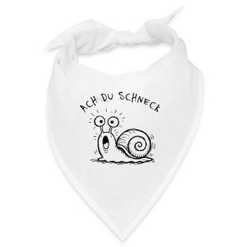 Ach Du Schneck Lustiger Spruch Doodle - Bandana - Weiß - Vorne