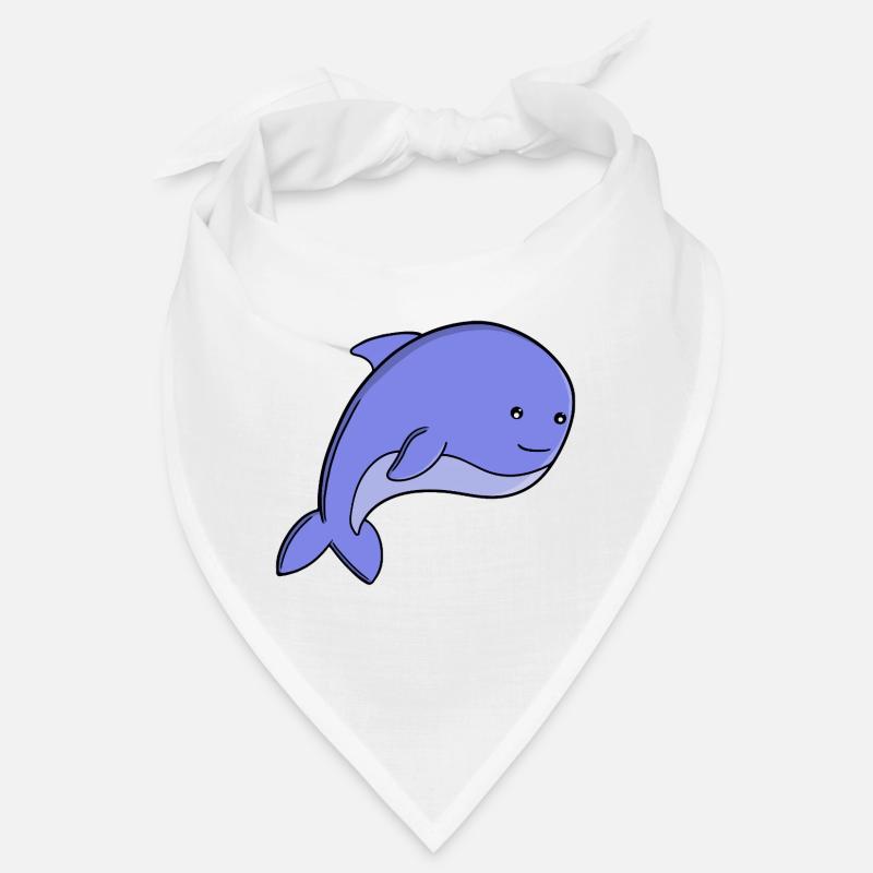 Süßer blauer Fisch-Kawaii-Delfin- oder Schweinswal-Cartoon Bandana