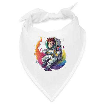 Galaktischer Gitarrenrocker im All - Bandana - Weiß - Vorne