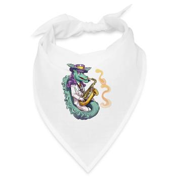Drachen-Saxophonist im Smoking - Bandana - Weiß - Vorne