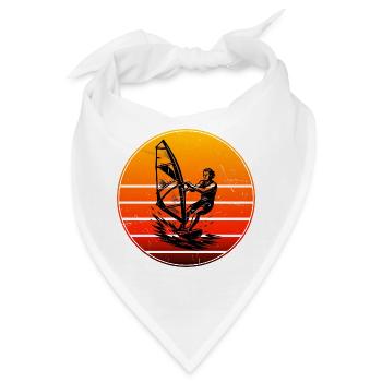 Minimalistisches Windsurfing Motiv - Bandana - Weiß - Vorne