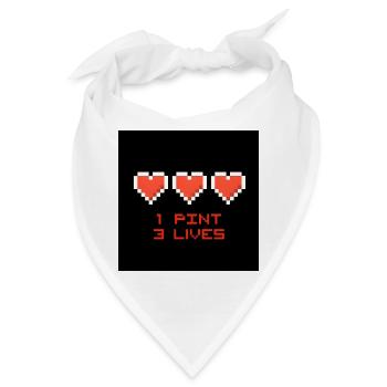 Pixel Hearts 1 Pint 3 Leben - Bandana - Weiß - Vorne