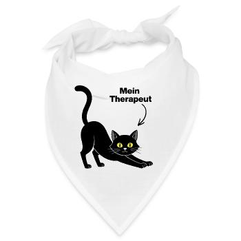 MEINE KATZE IST MEIN THERAPEUT😻 CATLOVER FELLNASE - Bandana - Weiß - Vorne
