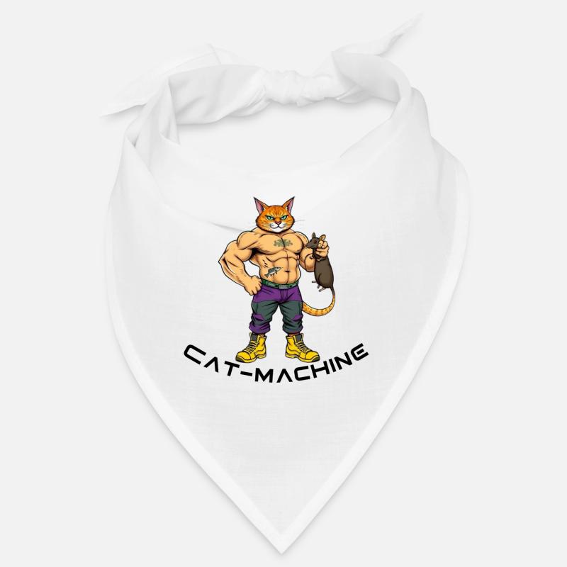 Héros musclé chat avec souris Bandana