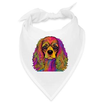 Cavalier King Charles Spaniel - Bandana - Weiß - Vorne