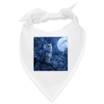 Schnee-Eule Vollmondnacht Magische Winternacht - Bandana - Weiß - Vorne