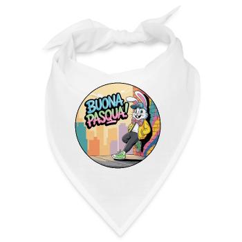 Frohes Osterhase, Straßenhase - Bandana - Weiß - Vorne