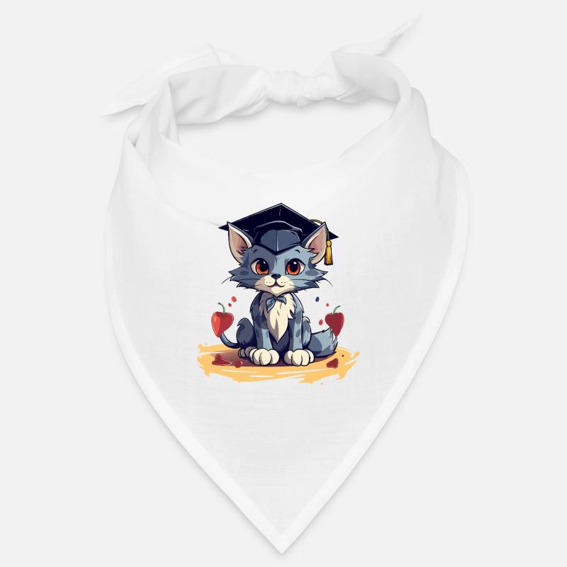Abschluss Katze mit Graduationskappe Bandana