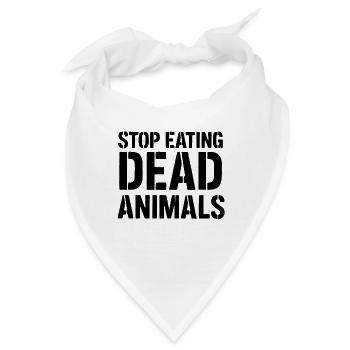 Stoppe den Verzehr toter Tiere - Bandana - Weiß - Vorne