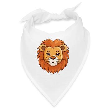 Löwenkopf Karikatur - Bandana - Weiß - Vorne