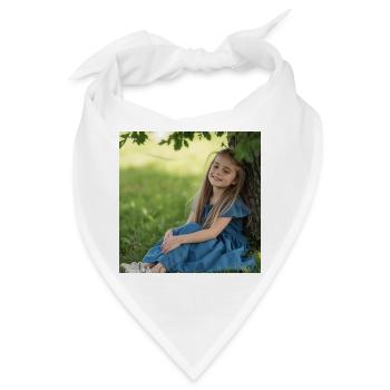 Blaues Sommerkleid im Grünen - Bandana - Weiß - Vorne
