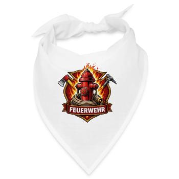 Feuerwehr Hydrant Emblem - Bandana - Weiß - Vorne