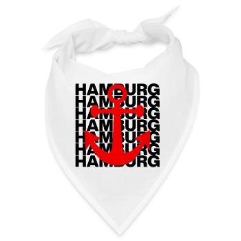 HAMBURG ANKER ROT, HAFEN, MOIN, ELBE, HAMBURGLIEBE - Bandana - Weiß - Vorne