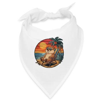 Lustiger Gopher am Strand, Sommerurlaub Sonnenuntergang - Bandana - Weiß - Vorne