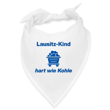 LAUSITZ-KIND: HART WIE KOHLE! - Bandana - Weiß - Vorne