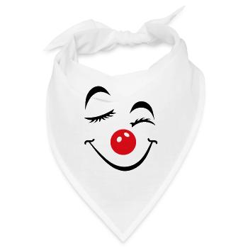 Fröhliches Clown Gesicht Karneval Fasnet Fasching - Bandana - Weiß - Vorne