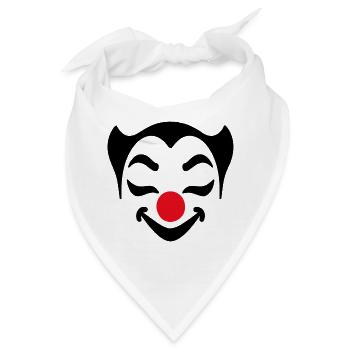 Fröhliches Clown Gesicht Karneval Fasnet Fasching - Bandana - Weiß - Vorne
