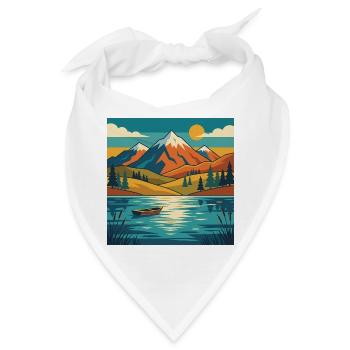 Bergsee-Dämmerung - Bandana - Weiß - Vorne