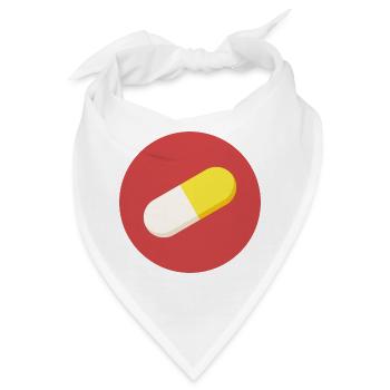 Logo mit Arzneimittelkapsel / Tablette - Bandana - Weiß - Vorne