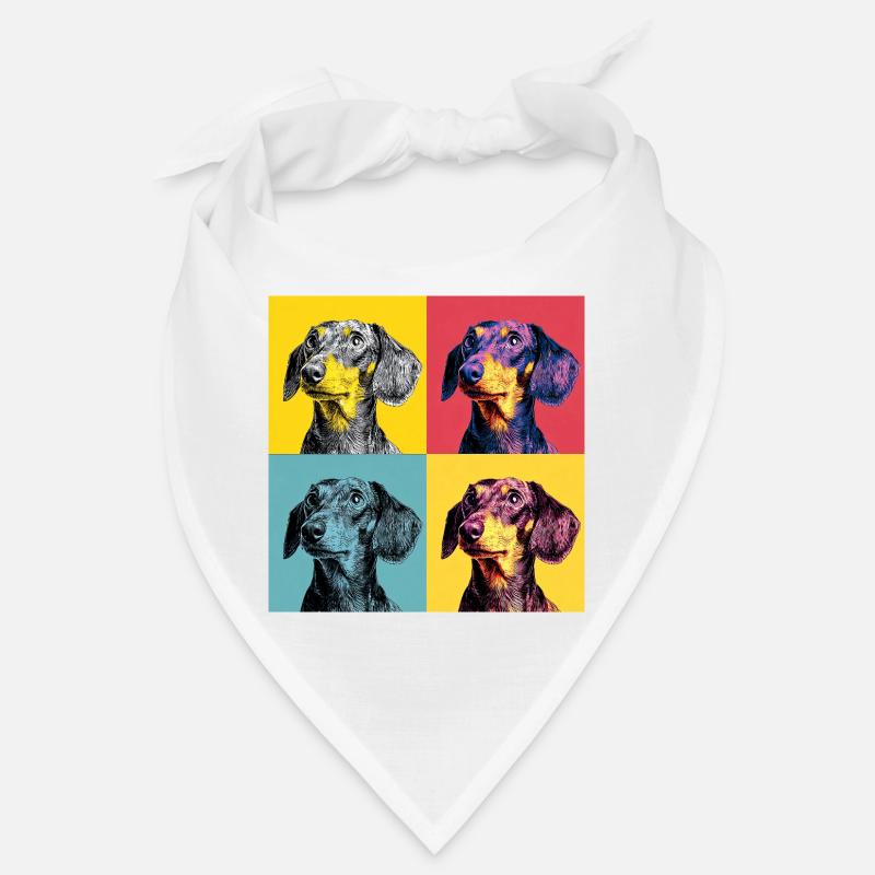 Quad Pop Art Teckel Bandana