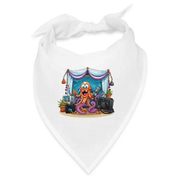 Oktopus Influencer auf Bühne - Bandana - Weiß - Vorne