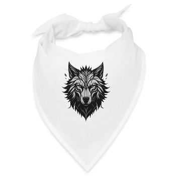 Nachtstilisierter Wolf - Bandana - Weiß - Vorne