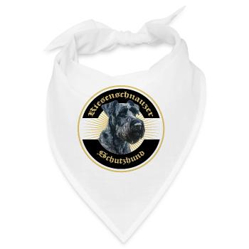 Riesenschnauzer Schutzhund Emblem Gold - Bandana - Weiß - Vorne