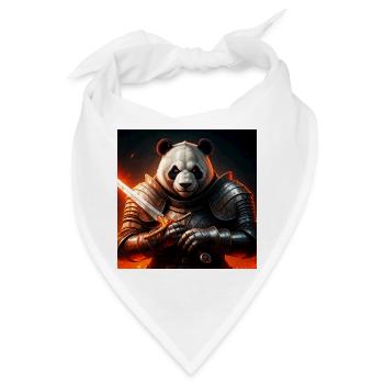 Panda Krieger in Feuerrüstung - Bandana - Weiß - Vorne