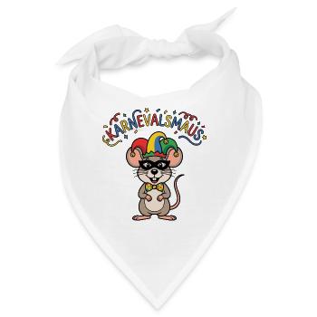Karnevalsmaus Karneval Köln Kölner Karnevals Maus - Bandana - Weiß - Vorne