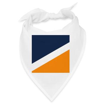 Blaue und Orange Geometrie - Bandana - Weiß - Vorne
