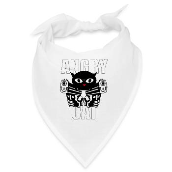 Angry Cat - Bandana - Weiß - Vorne