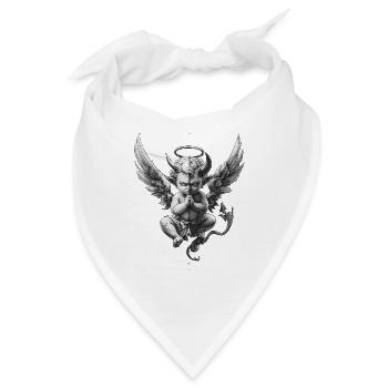 Engel und Teufel: Schwarzweiß - Bandana - Weiß - Vorne