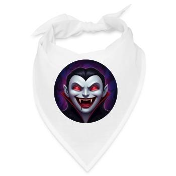 Vampirgrinsen – roter Blick - Bandana - Weiß - Vorne