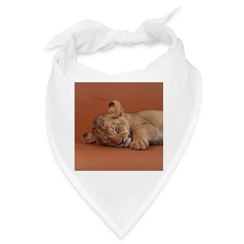 Schlafendes Gepardenjunges - Bandana - Weiß - Vorne