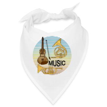 Musikinstrumente - Bandana - Weiß - Vorne