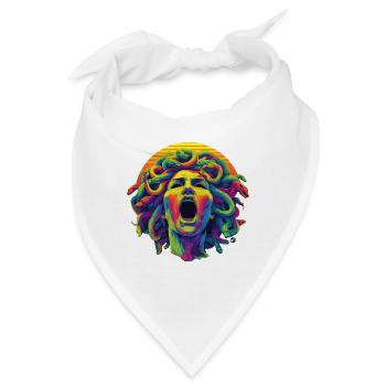 Neon-Medusa: Farbenrausch Kopf - Bandana - Weiß - Vorne