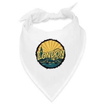 London City Skyline Tower Bridge Retro-Abzeichen - Bandana - Weiß - Vorne